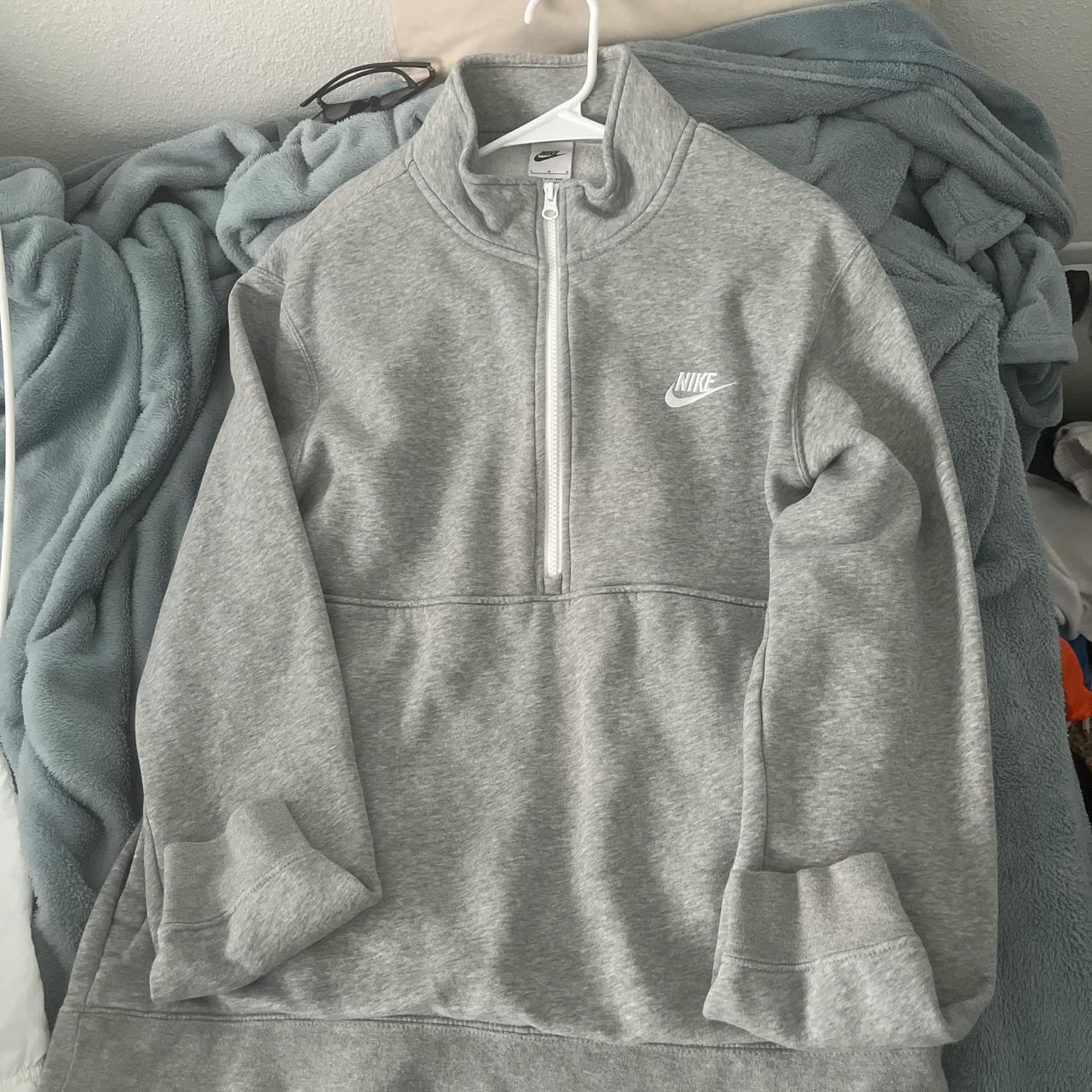 Nike grey and white quarter zip sweatshirt has