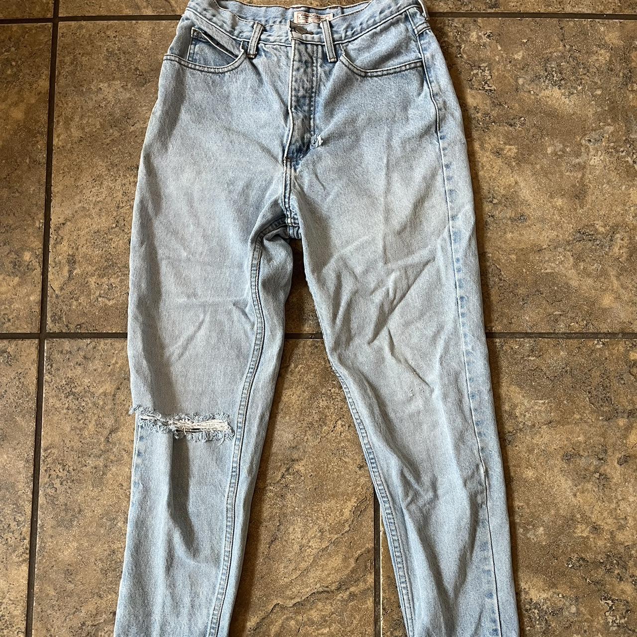 Vintage Nineties Woman’s Light Wash Guess Jeans Size... - Depop