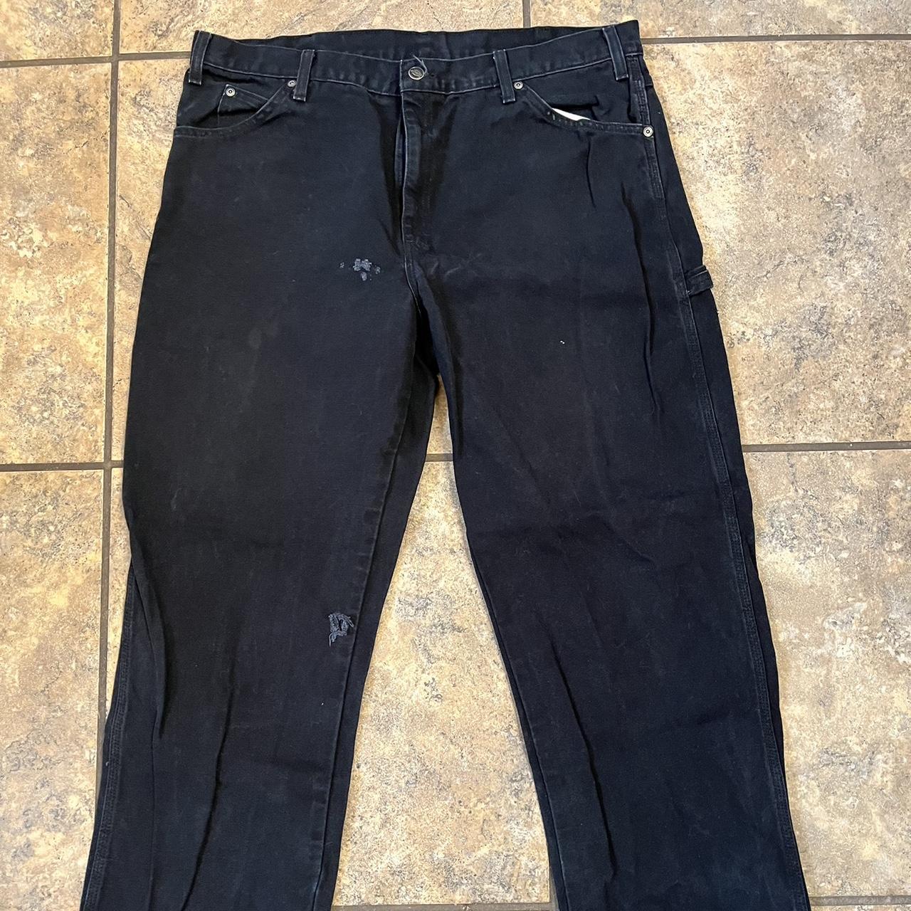 Black Baggy Dickies Carpenter Pants Small holes... - Depop