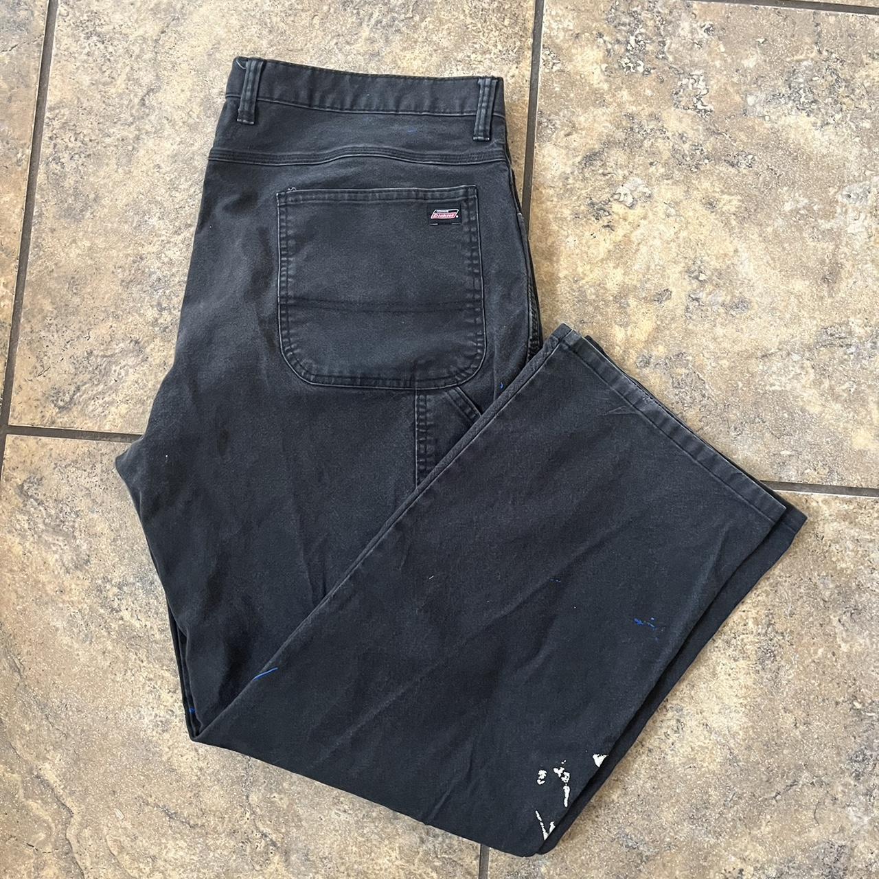 Vintage/Y2K Black Baggy Dickies Carpenter Pants Size... - Depop