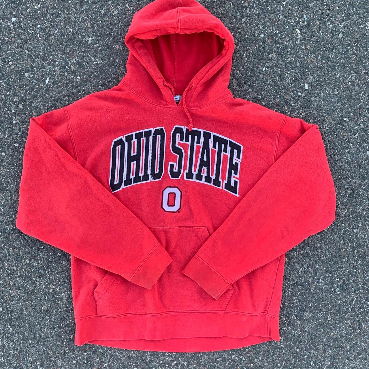 -Vintage Ohio State hoodie -Embroidered lettering... - Depop