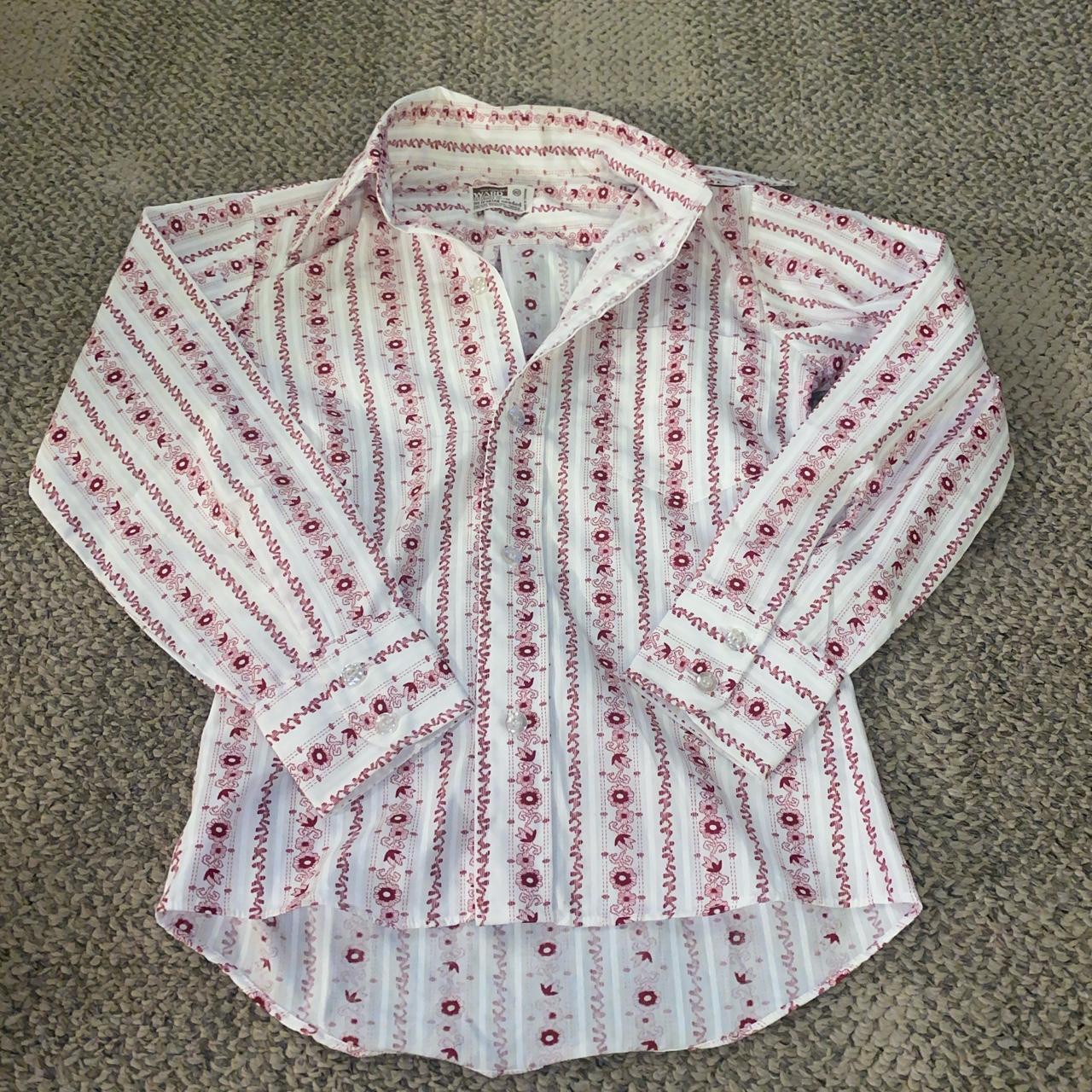 Red and White Blouse