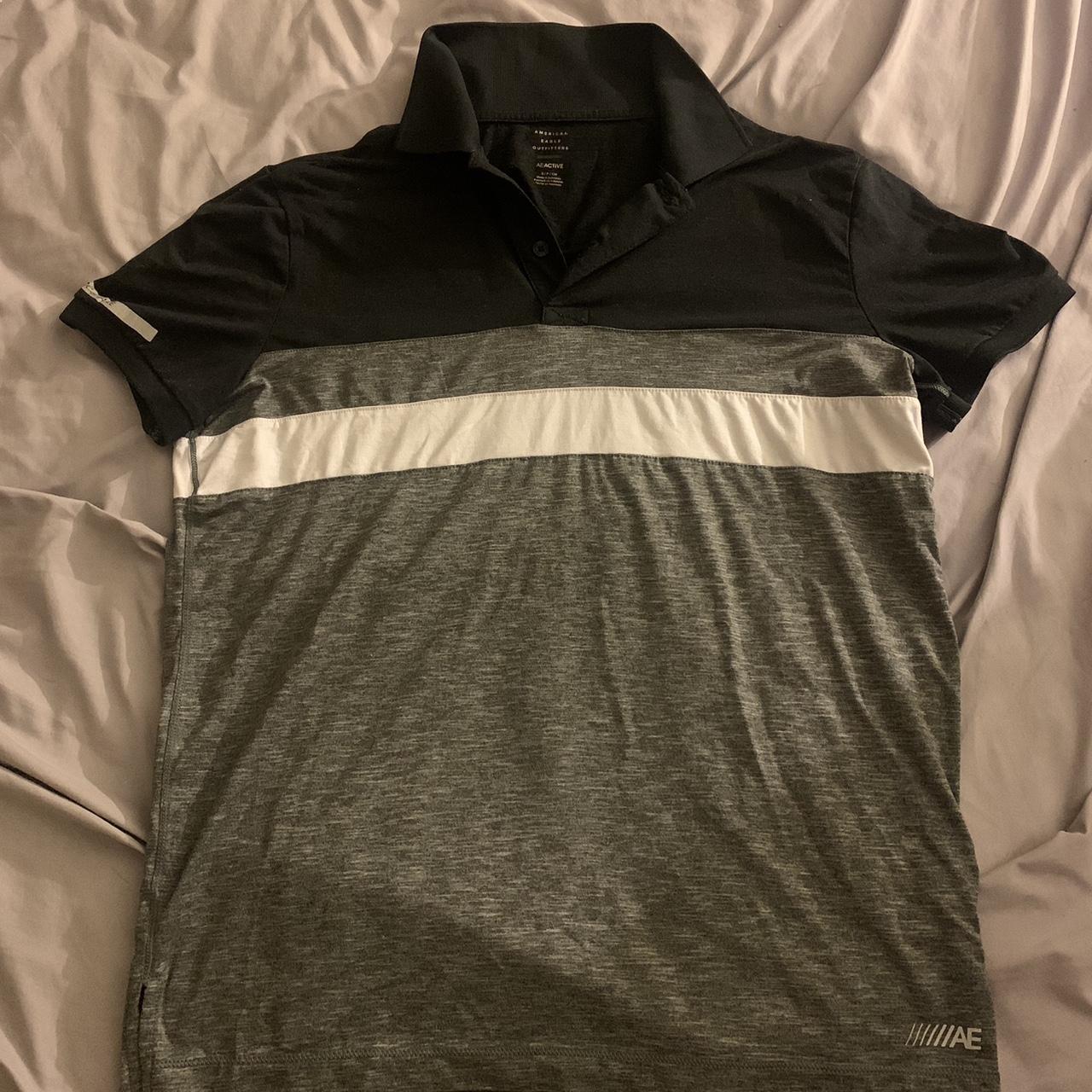 Men's White and Grey Poloshirts Depop