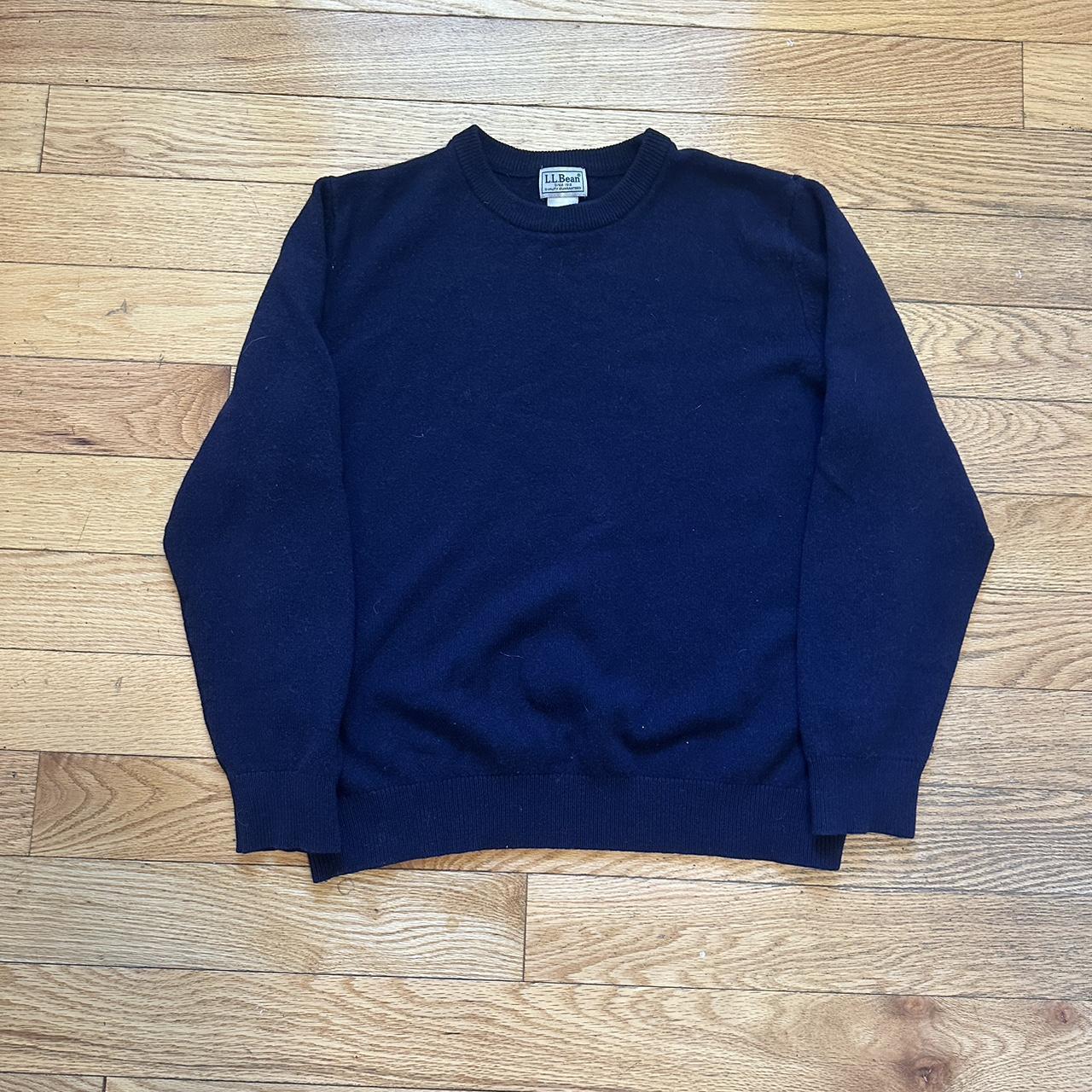 Vintage LL Bean Lamb Wool Navy Sweater Amazing... - Depop