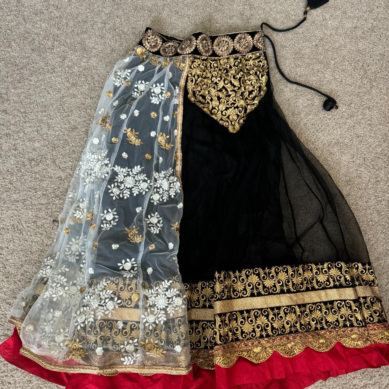 Black and gold indian skirt best sale