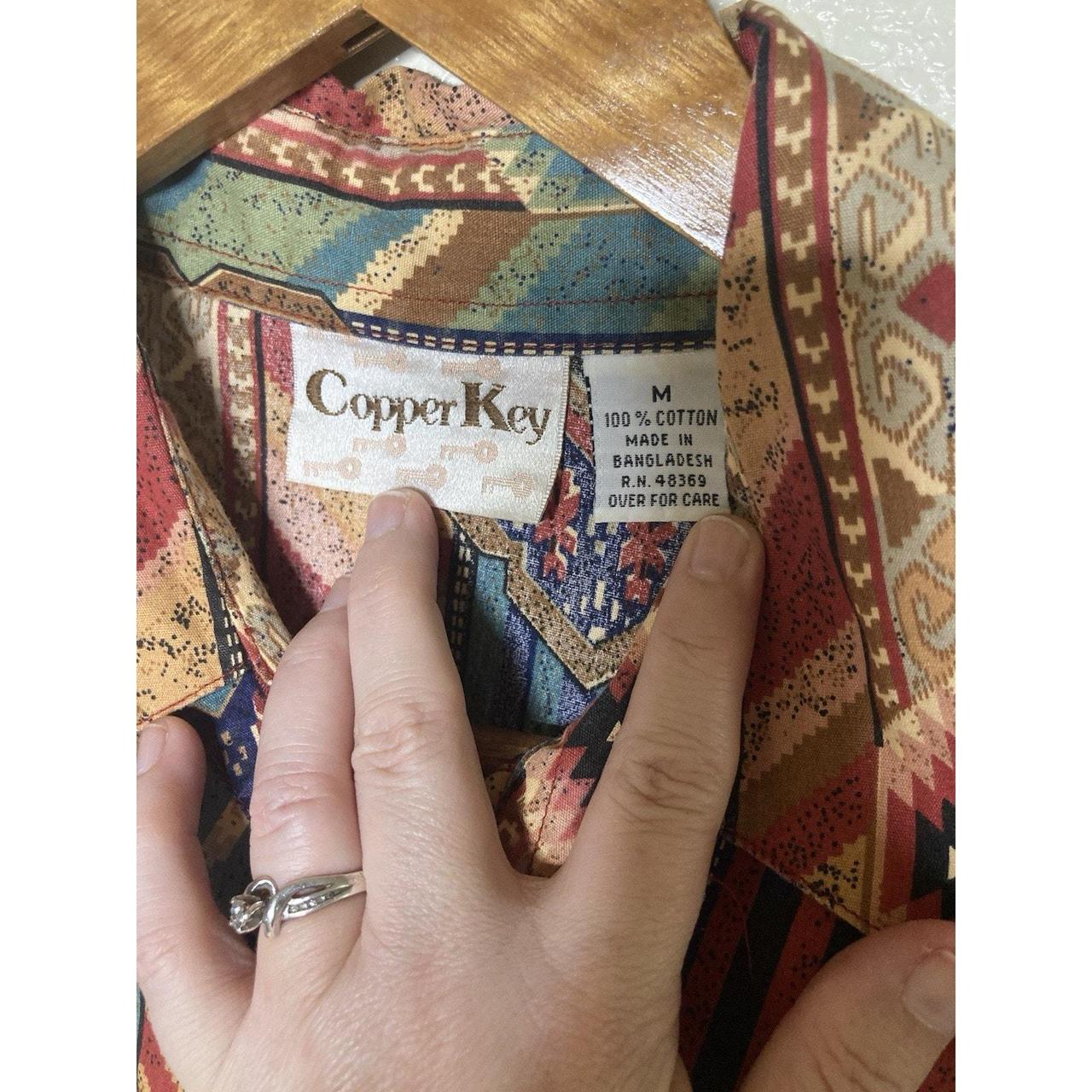 Copper Key Women's Blouse - Multi - M – VTG Coppe… - image 6