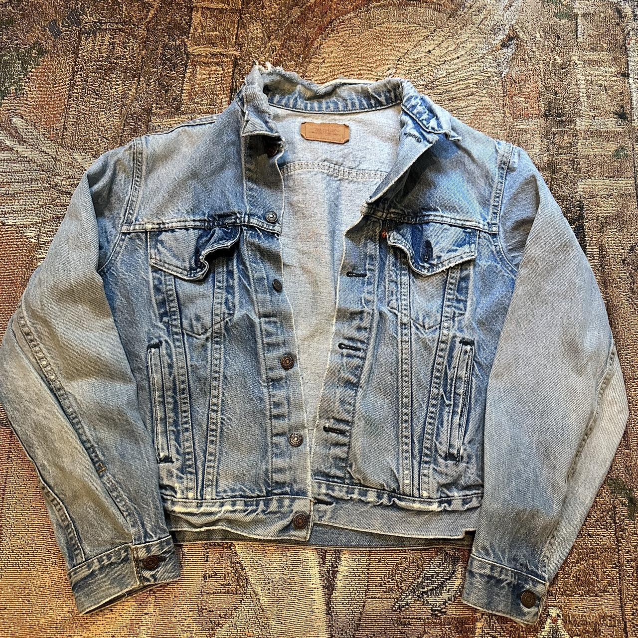Vintage distressed Levi's denim jacket Made in   Depop