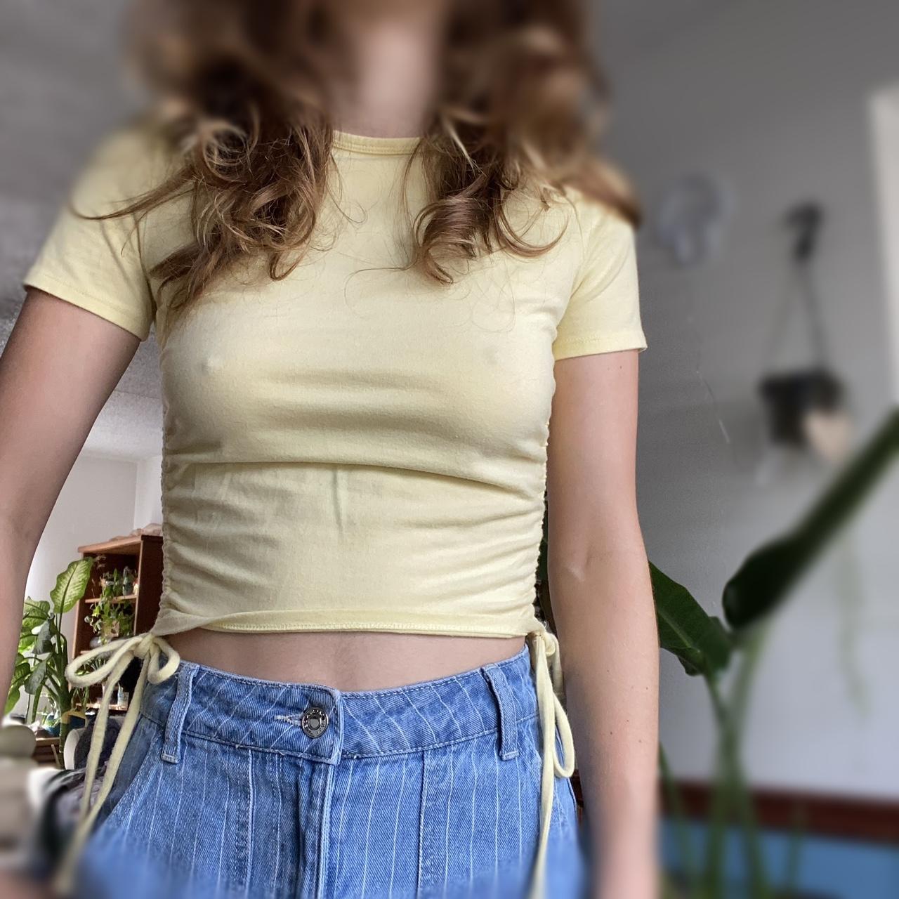 Crop Tee Hollister Yellow Crop Top Hollister Women's T-Shirt S