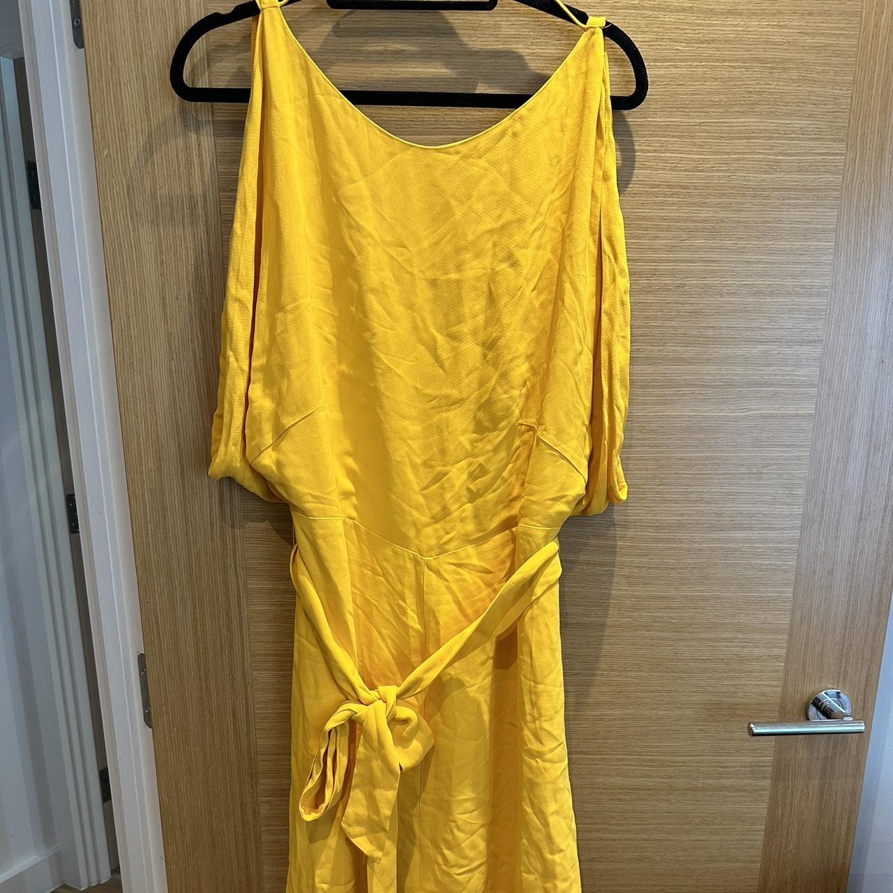 Yellow Reiss Split Sleeve Midi Dress UK/12, Add