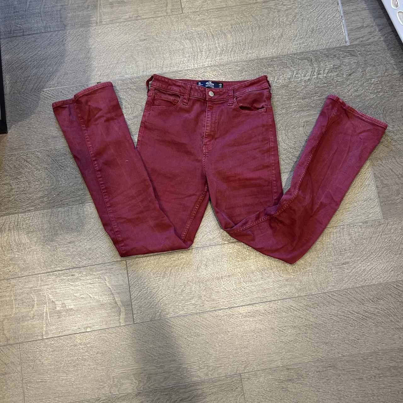 Burgundy red jeans hollister have a little flare