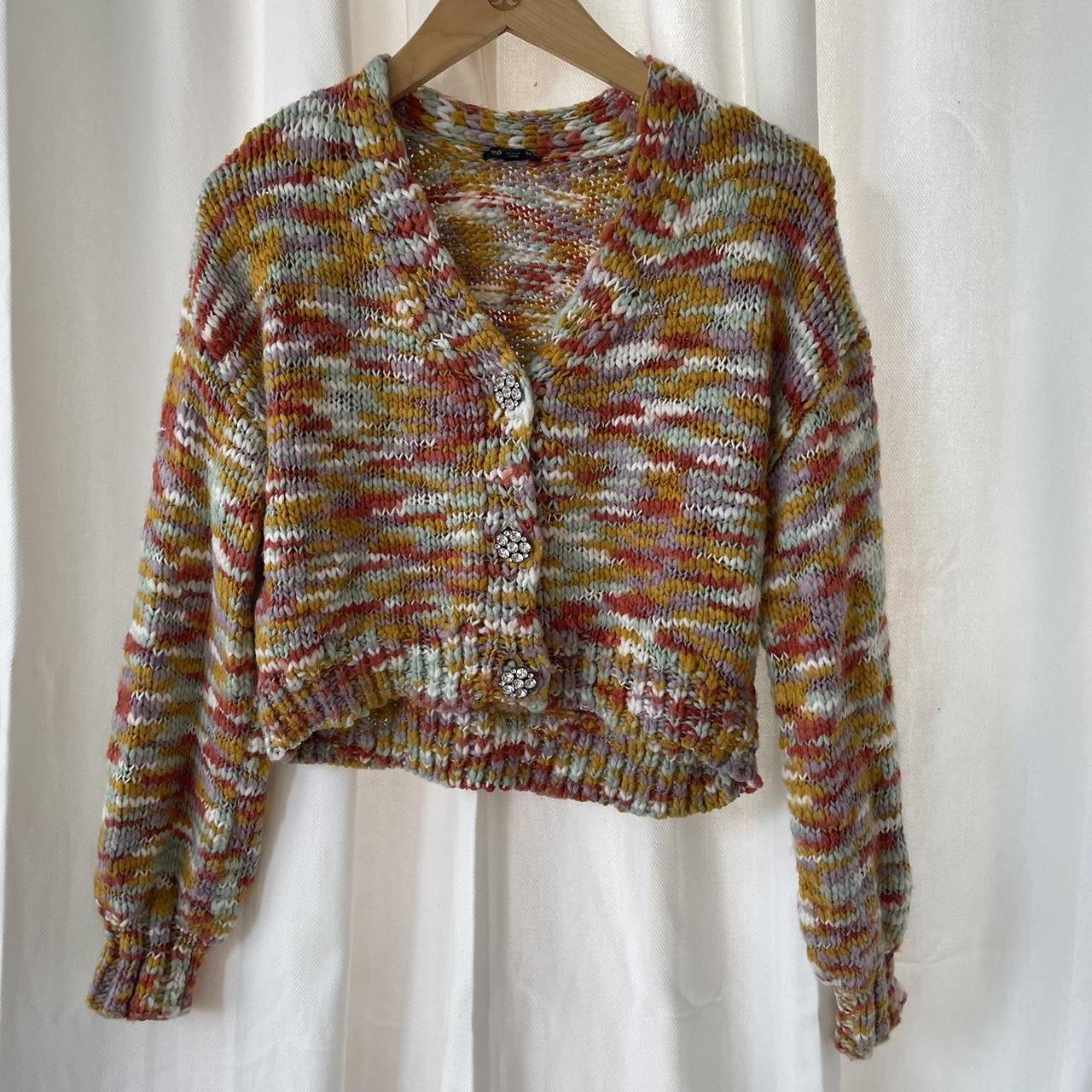 Wild Fable Multi colored cardigan sweater with gem... - Depop