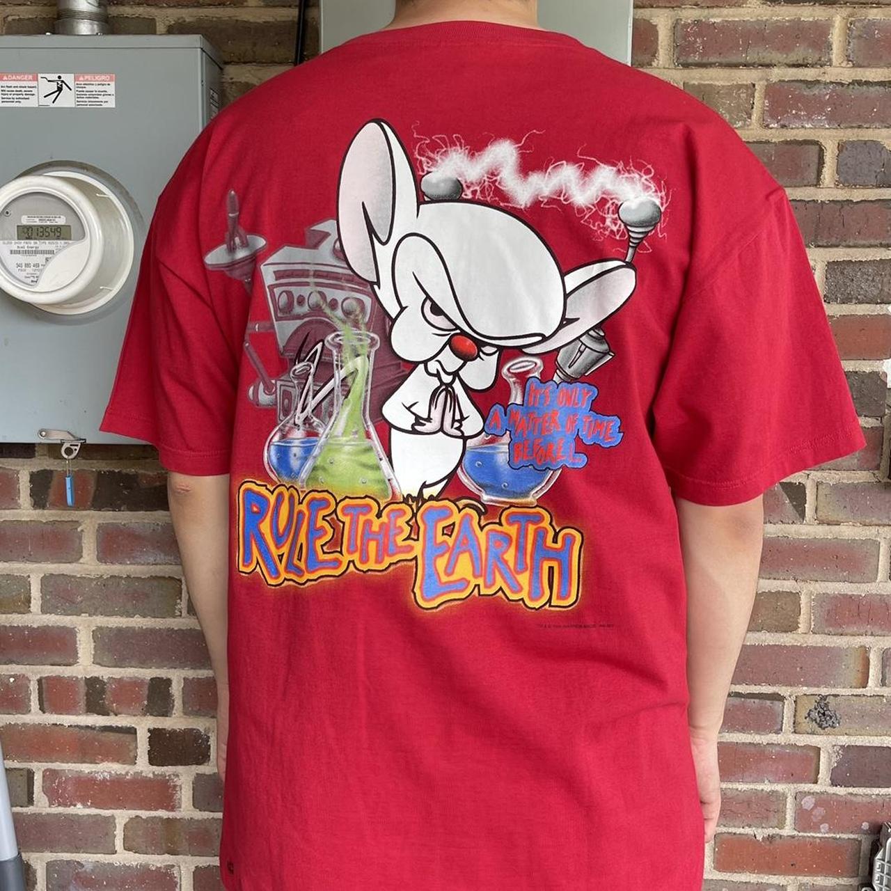 Vintage 2024 90s Shirt Mens XL Pinky And The Brain Wanted Prison Double Sided RARE