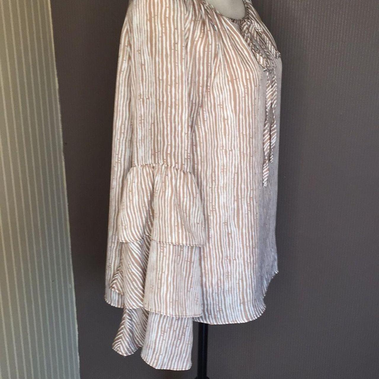 Source Unknown Women's Blouse - Cream/Brown - L –… - image 4