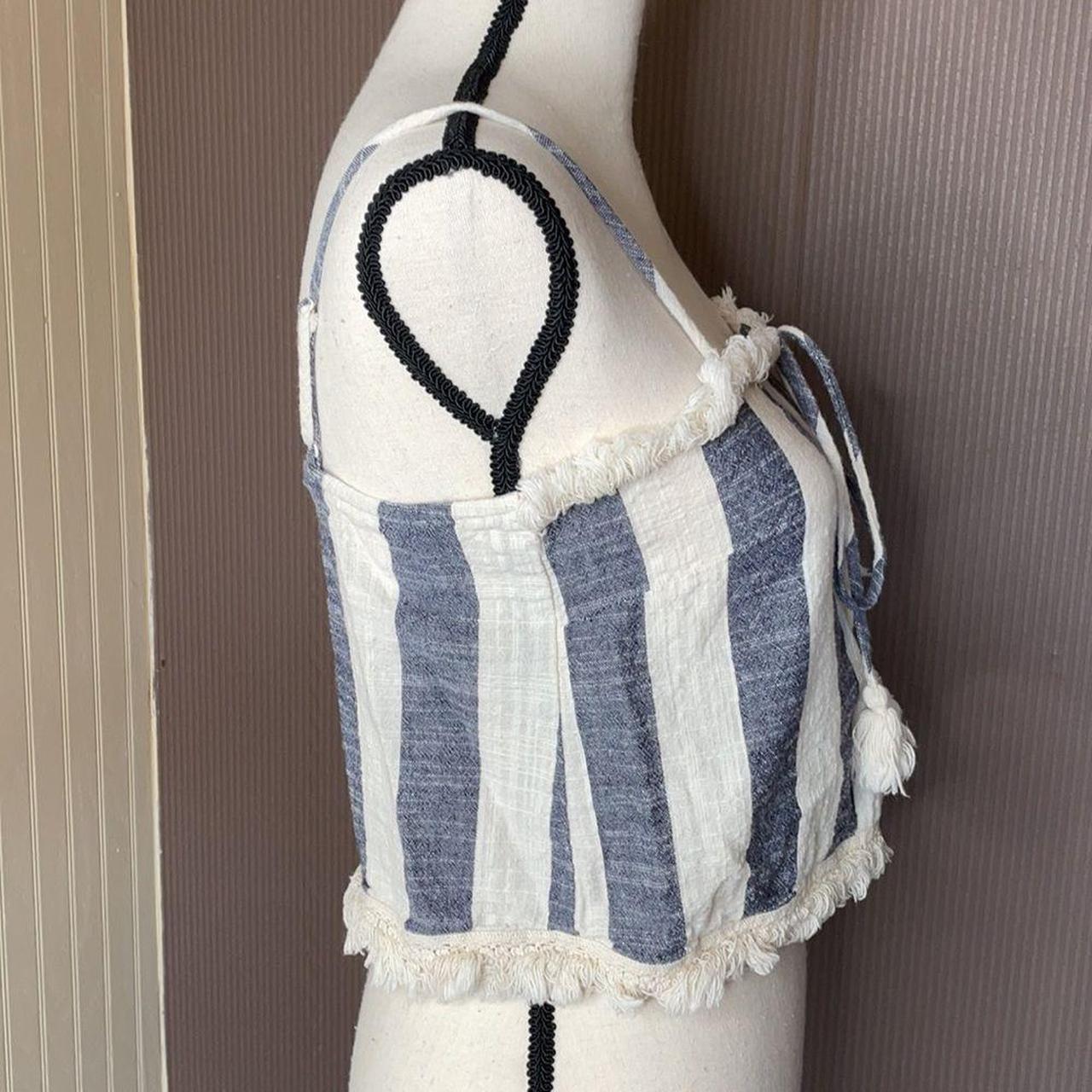 Source Unknown Women's Crop top - Cream/Blue - S … - image 2