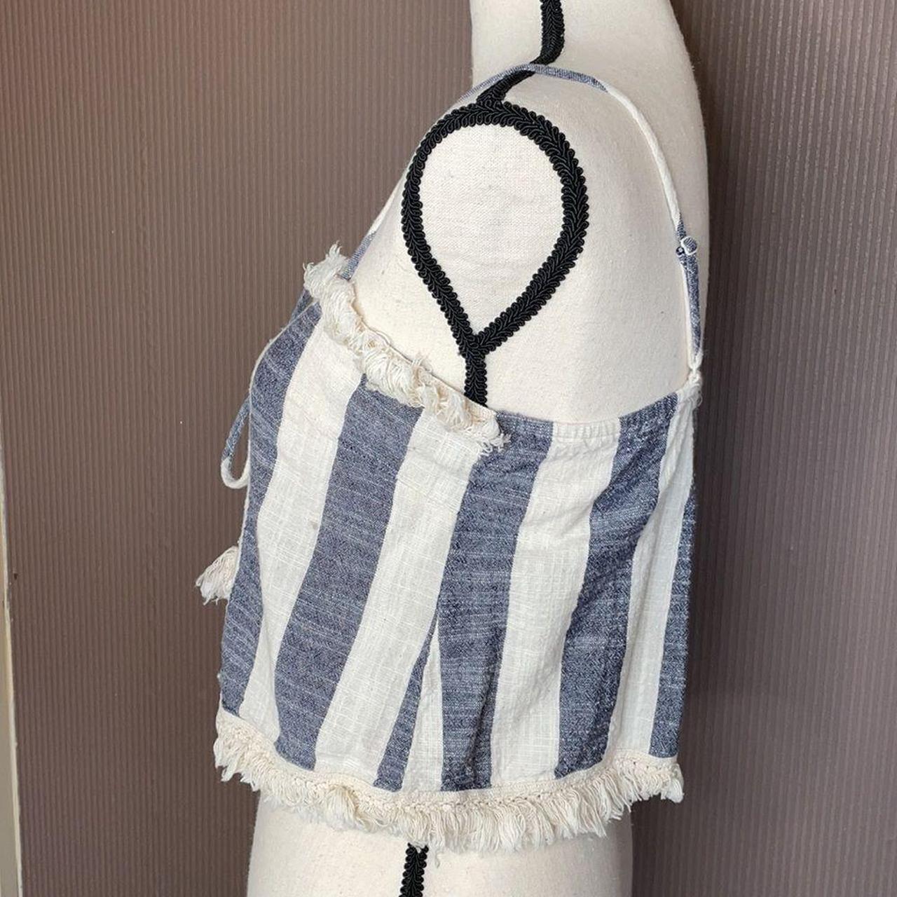 Source Unknown Women's Crop top - Cream/Blue - S … - image 4