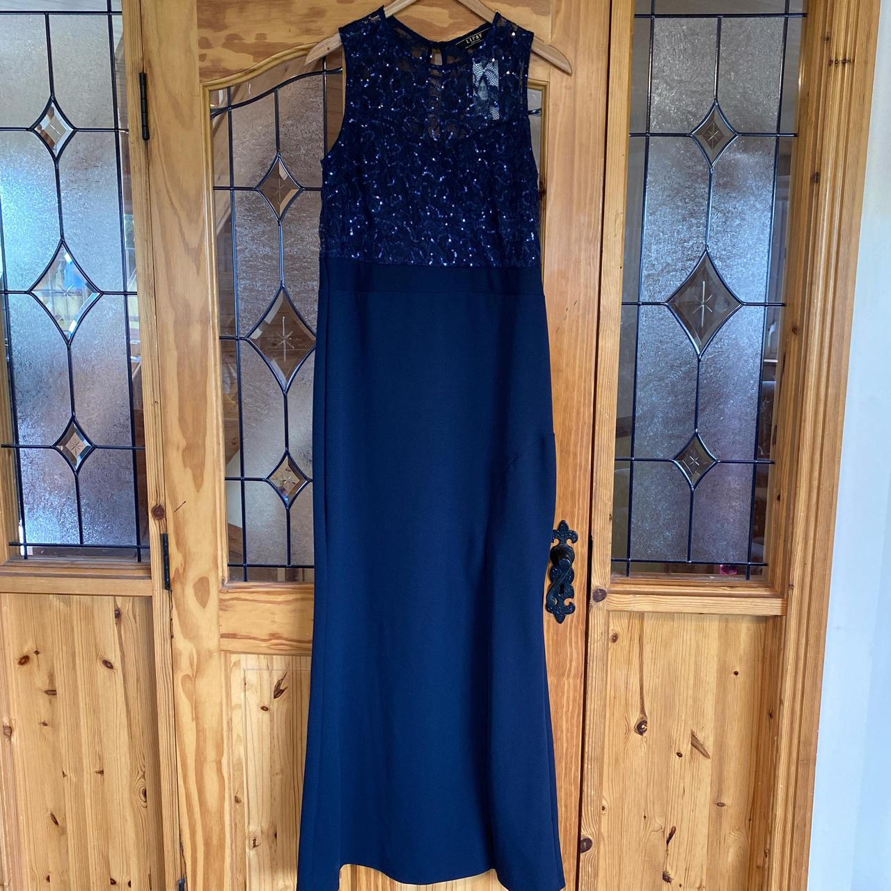 Lipsy London Navy Sequin Top Maxi Dress. New with