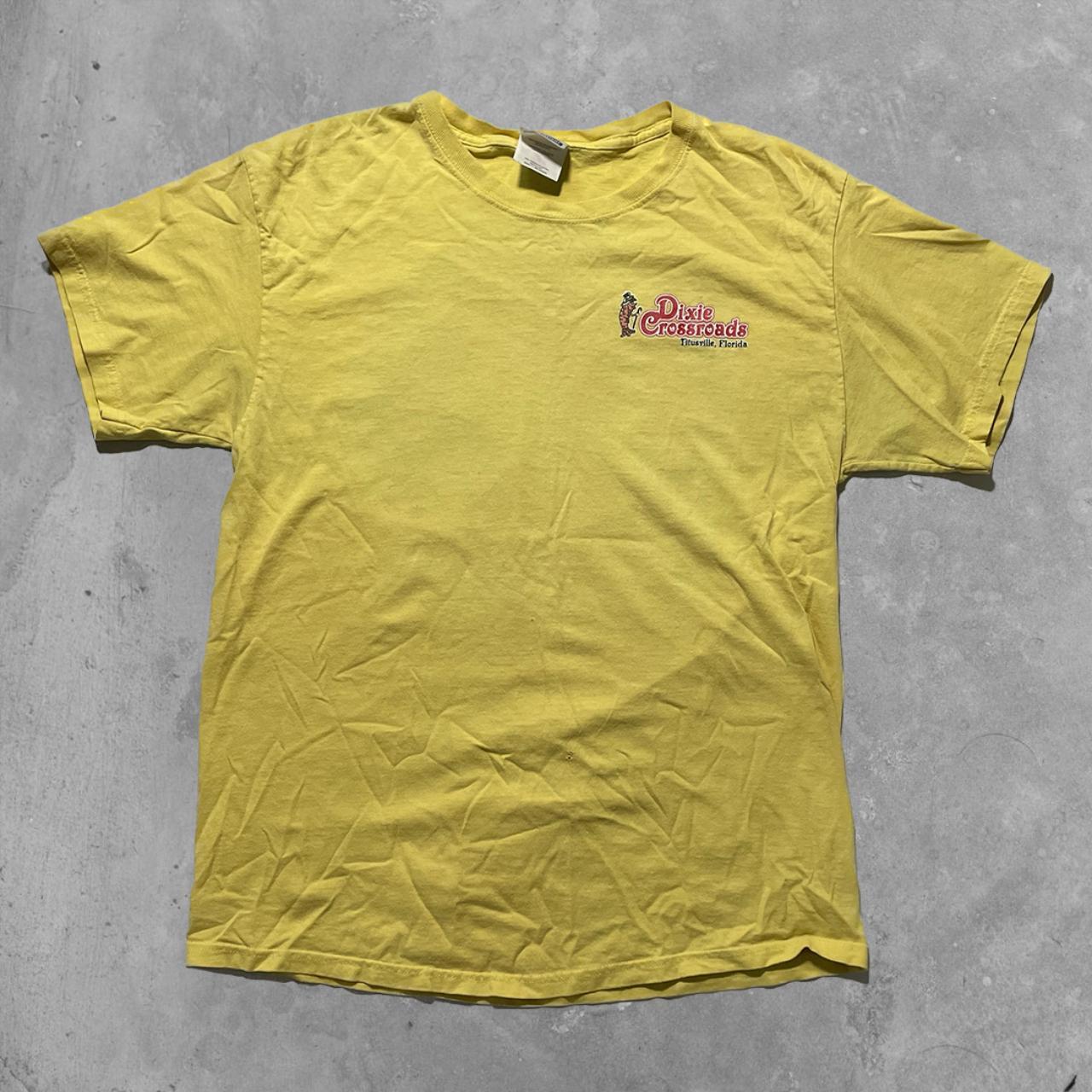 Hanes Men's Yellow and Red T-shirt | Depop