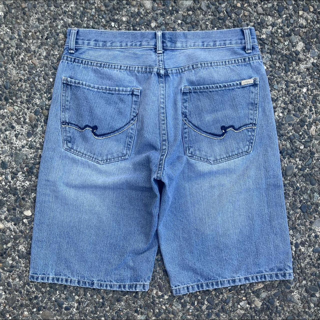 Vintage Y2K Baggy Jorts Skater Loose fit Jean Shorts... - Depop