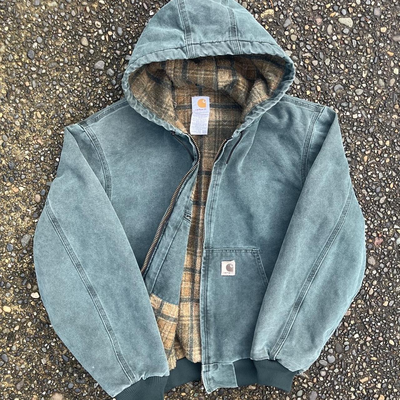 Carhartt denim hooded on sale jacket