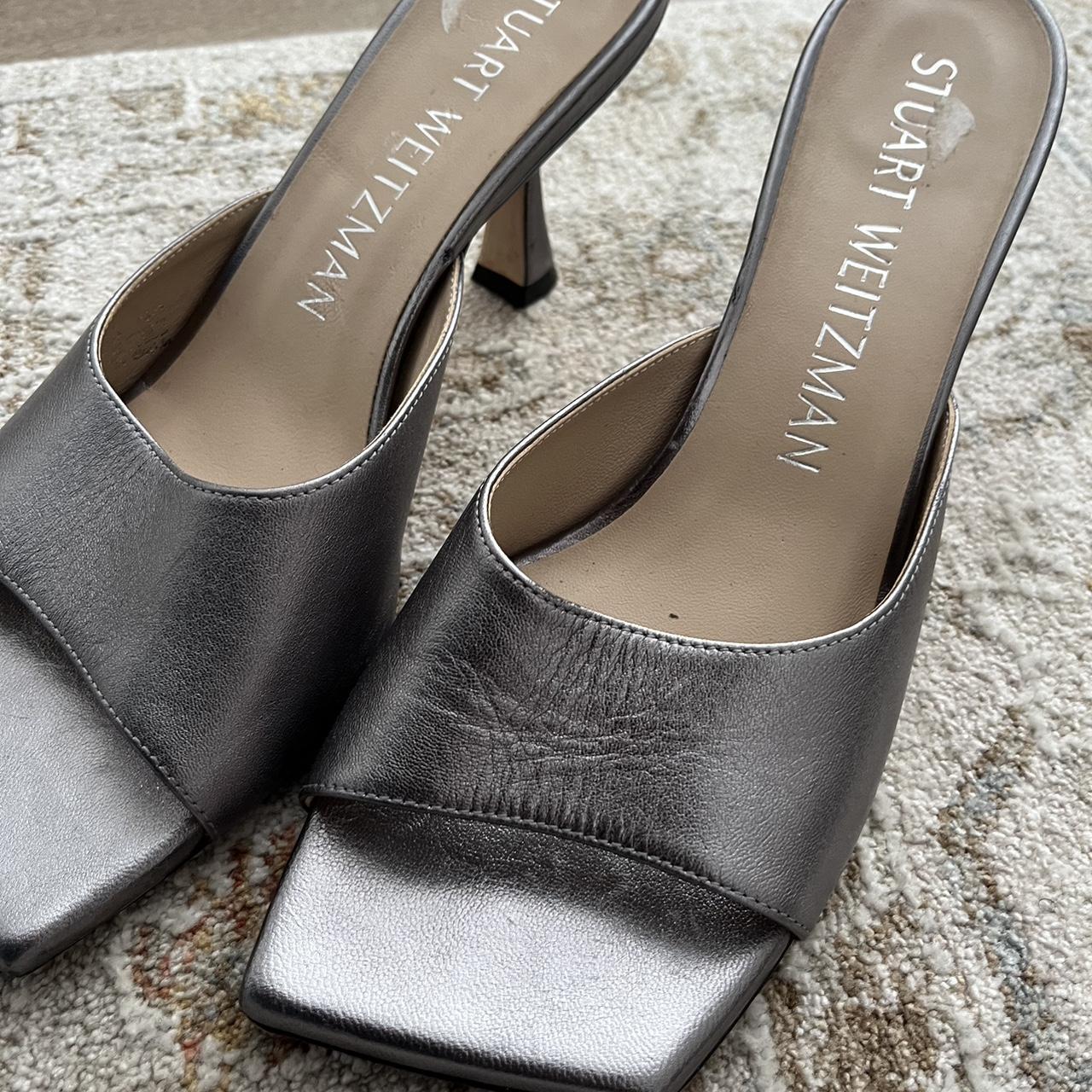 Stuart weitzman silver sandals hotsell