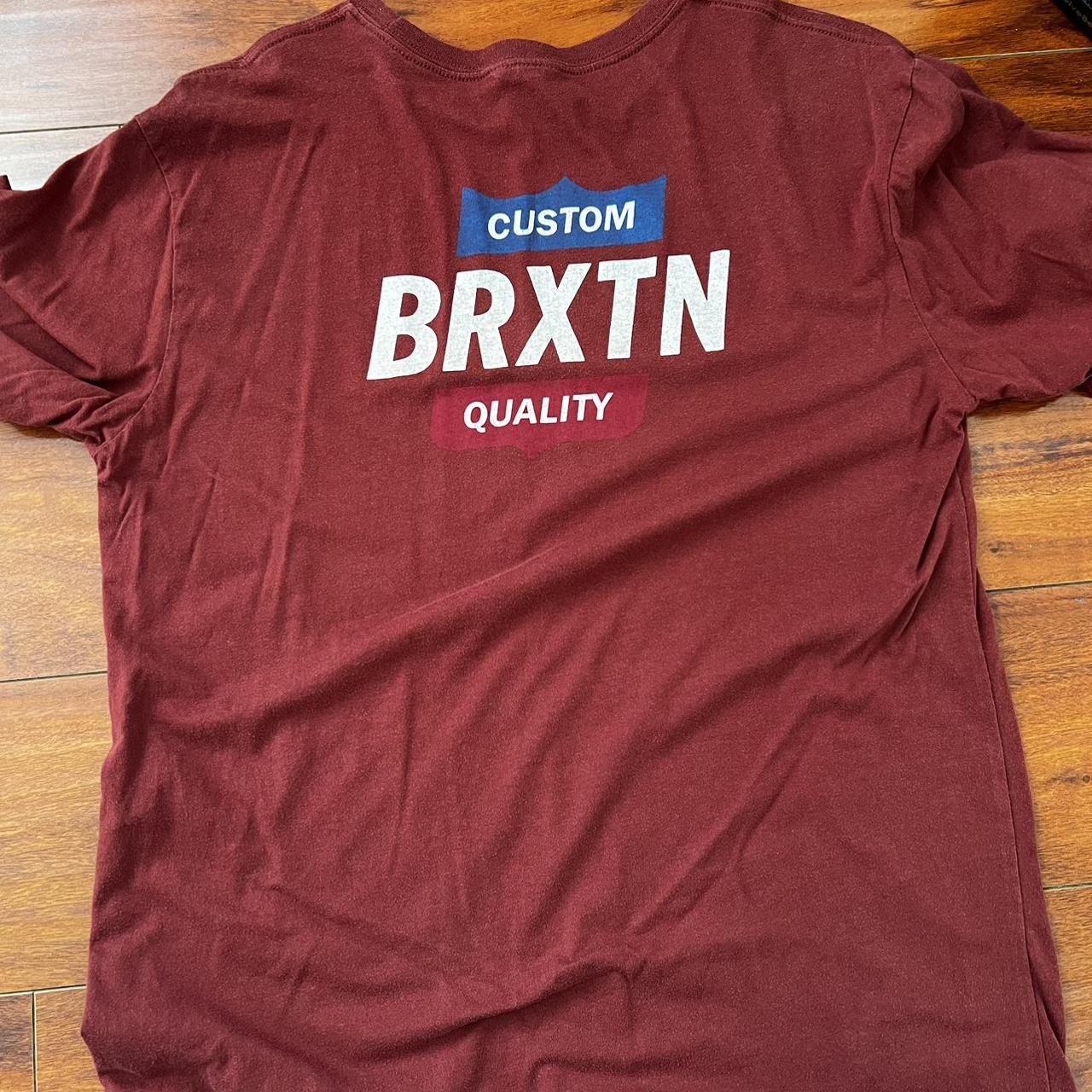 Brixton Men's Burgundy and Red T-shirt (2)