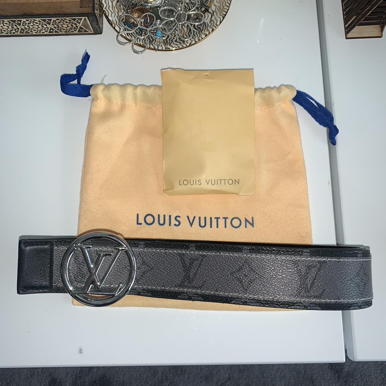 louis vuitton gray belt