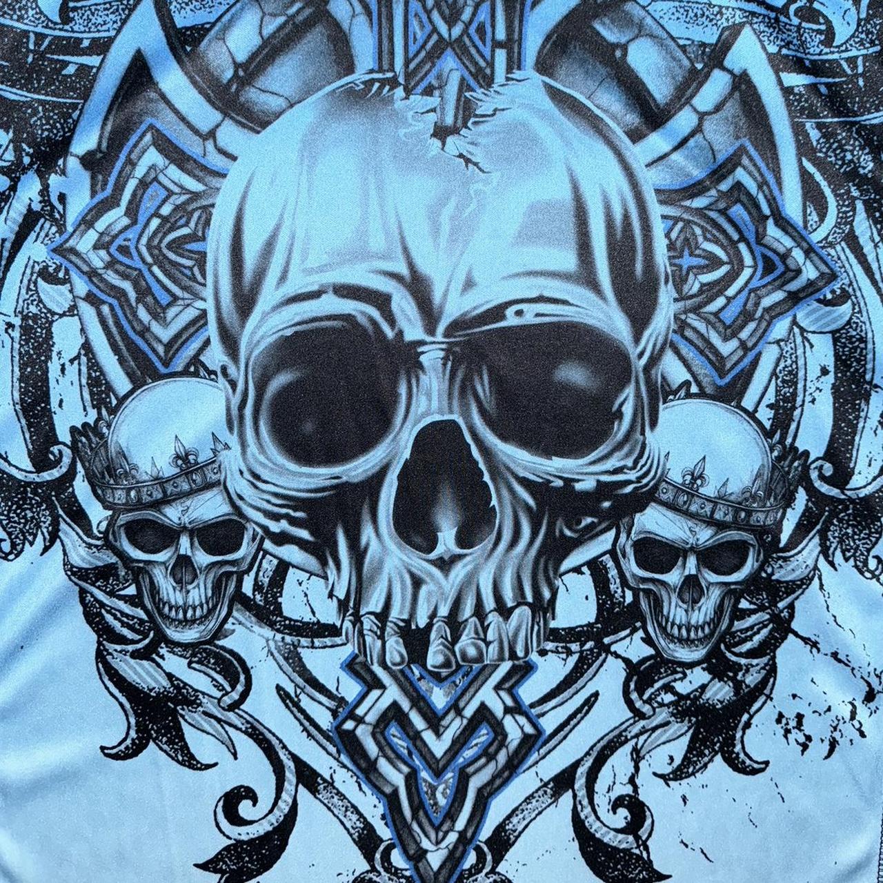 Vintage Y2K 2000s Cyber MMA Elite Triple Skull Iron | Depop