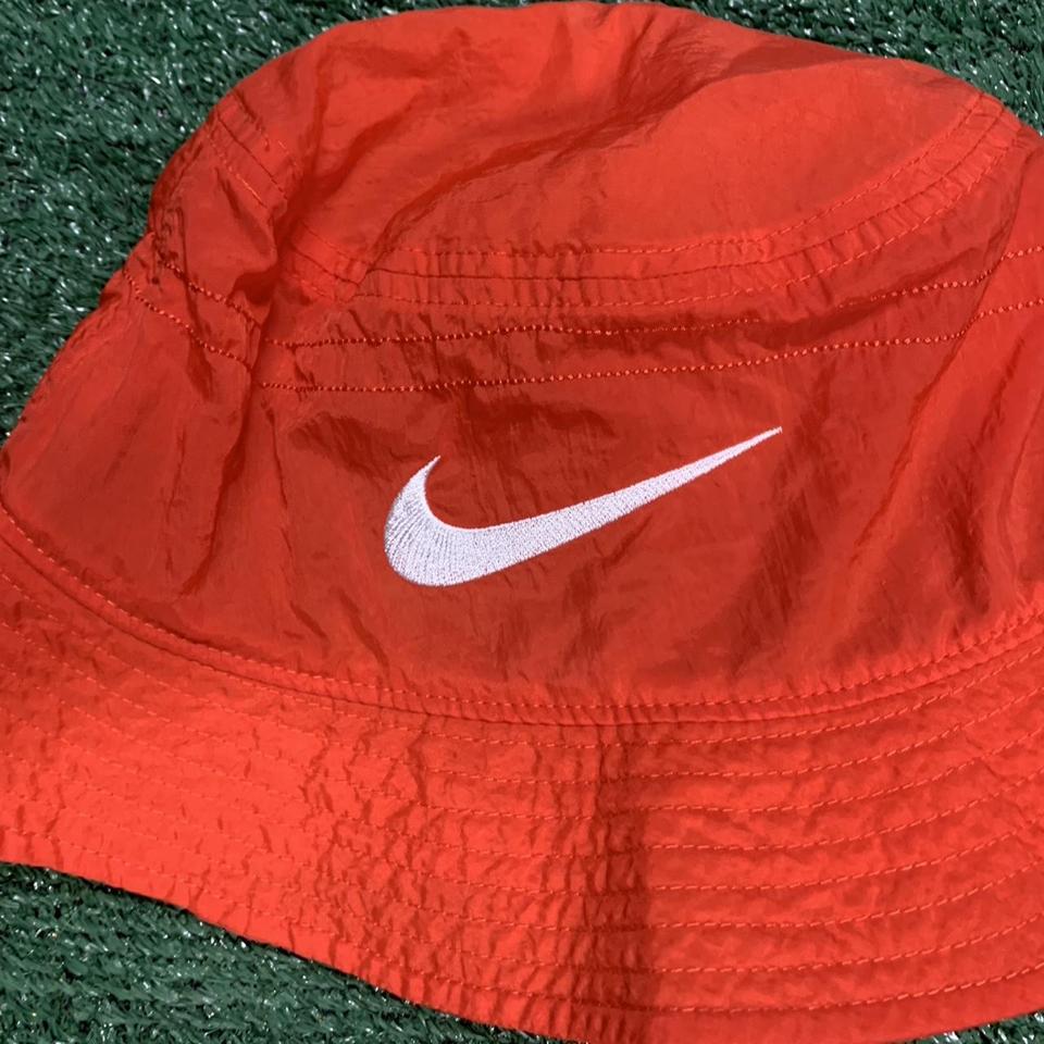 Nike x Stussy Bucket Hat Habanero Red Adult Unisex... - Depop