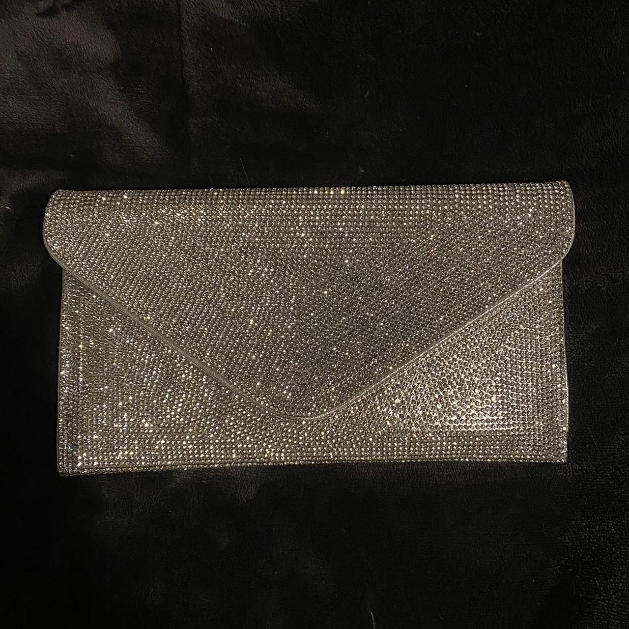 Steve Madden Swagger Rhinestone Clutch, Silver