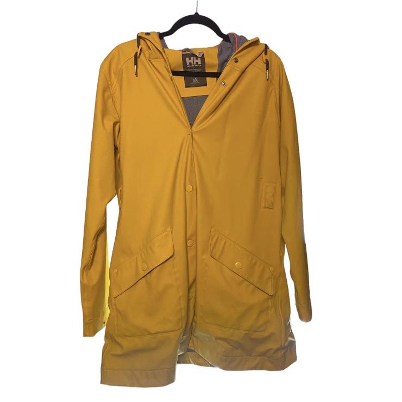 Helly Hansen Women's Grey and Yellow Jacket Depop