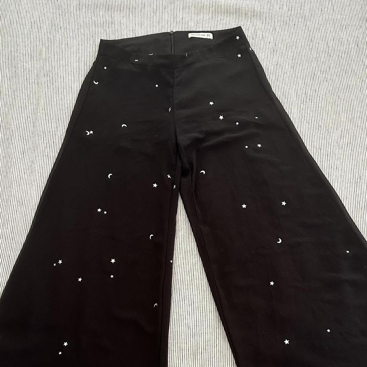 BEC & BRIDGE PANTS Size 6 Sheer black with silver... Depop