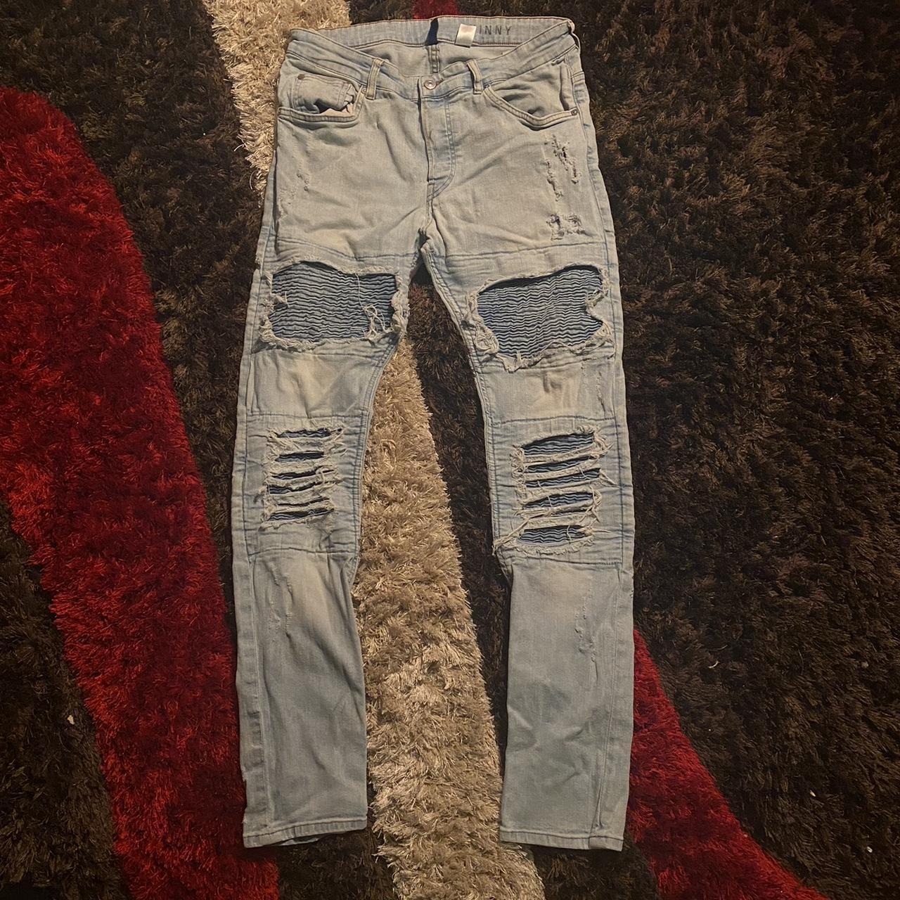 33’’ divided h&m skinny denim jeans MESSAGE BEFORE... - Depop