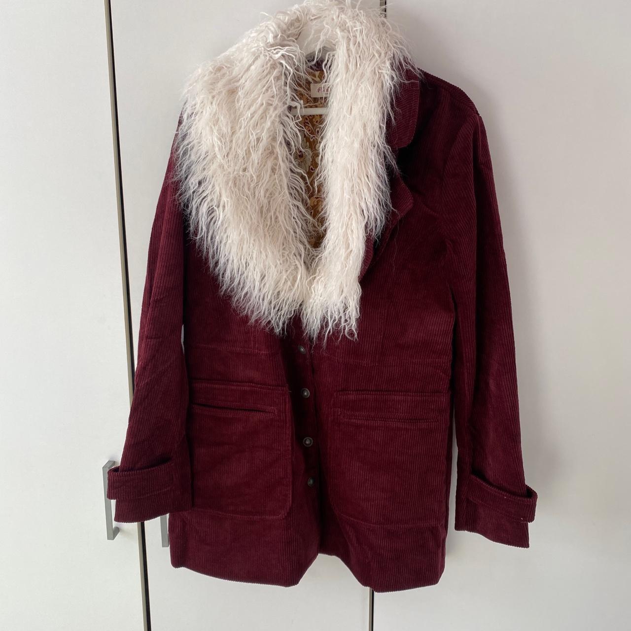 Free People Lady Lane Faux Fur Collar Jacket Size... Depop