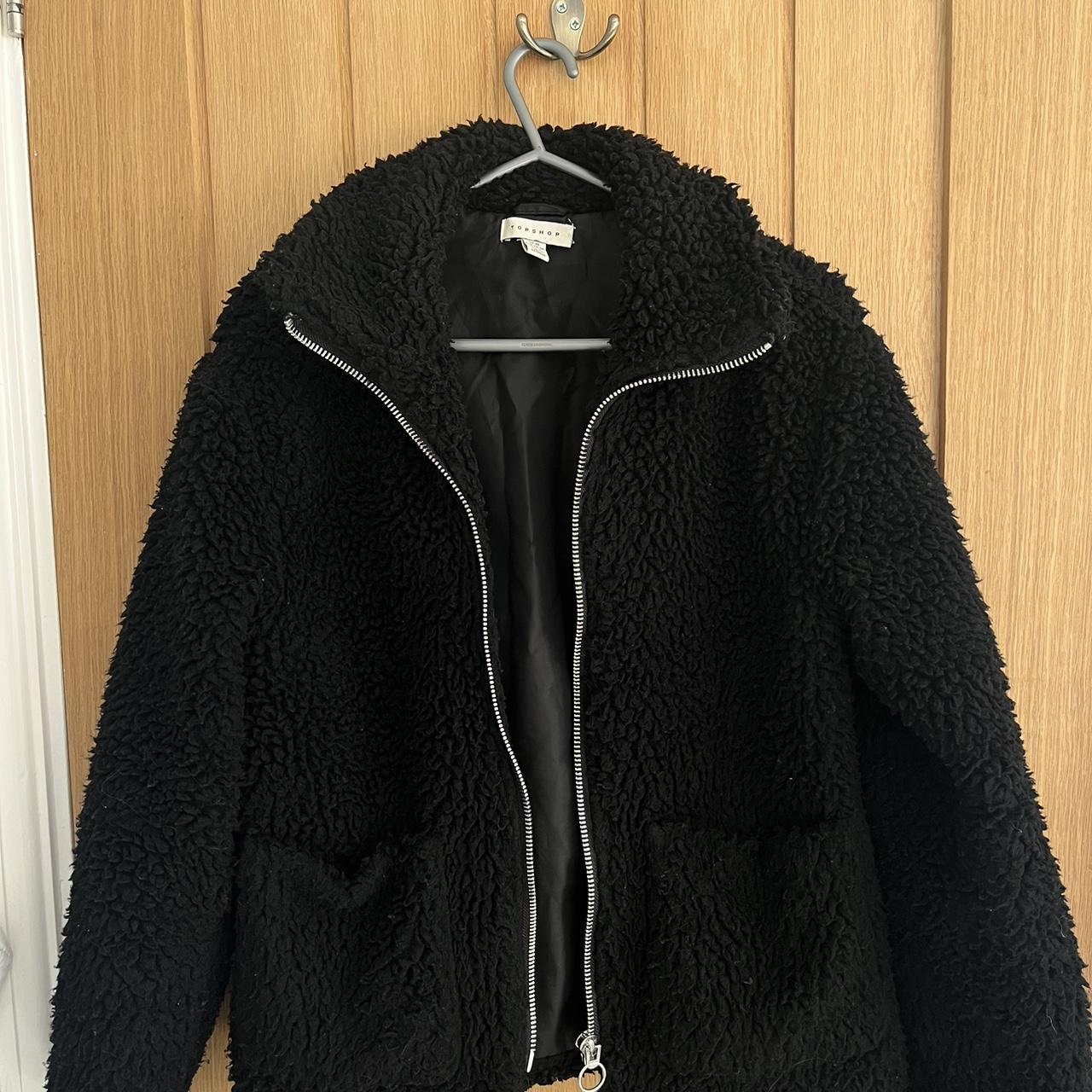 Topshop black hotsell teddy coat