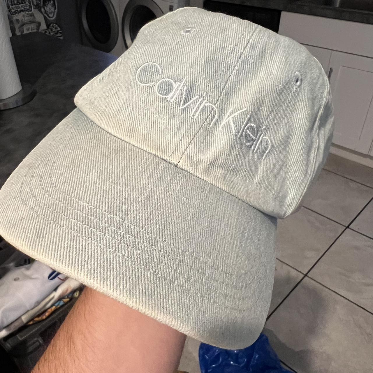 Calvin Klein light wash denim logo hat, One size