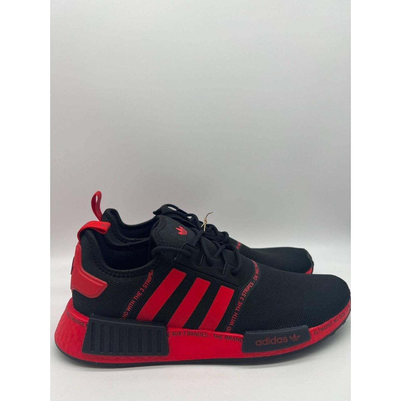 Mens adidas originals nmd hotsell r1  black red