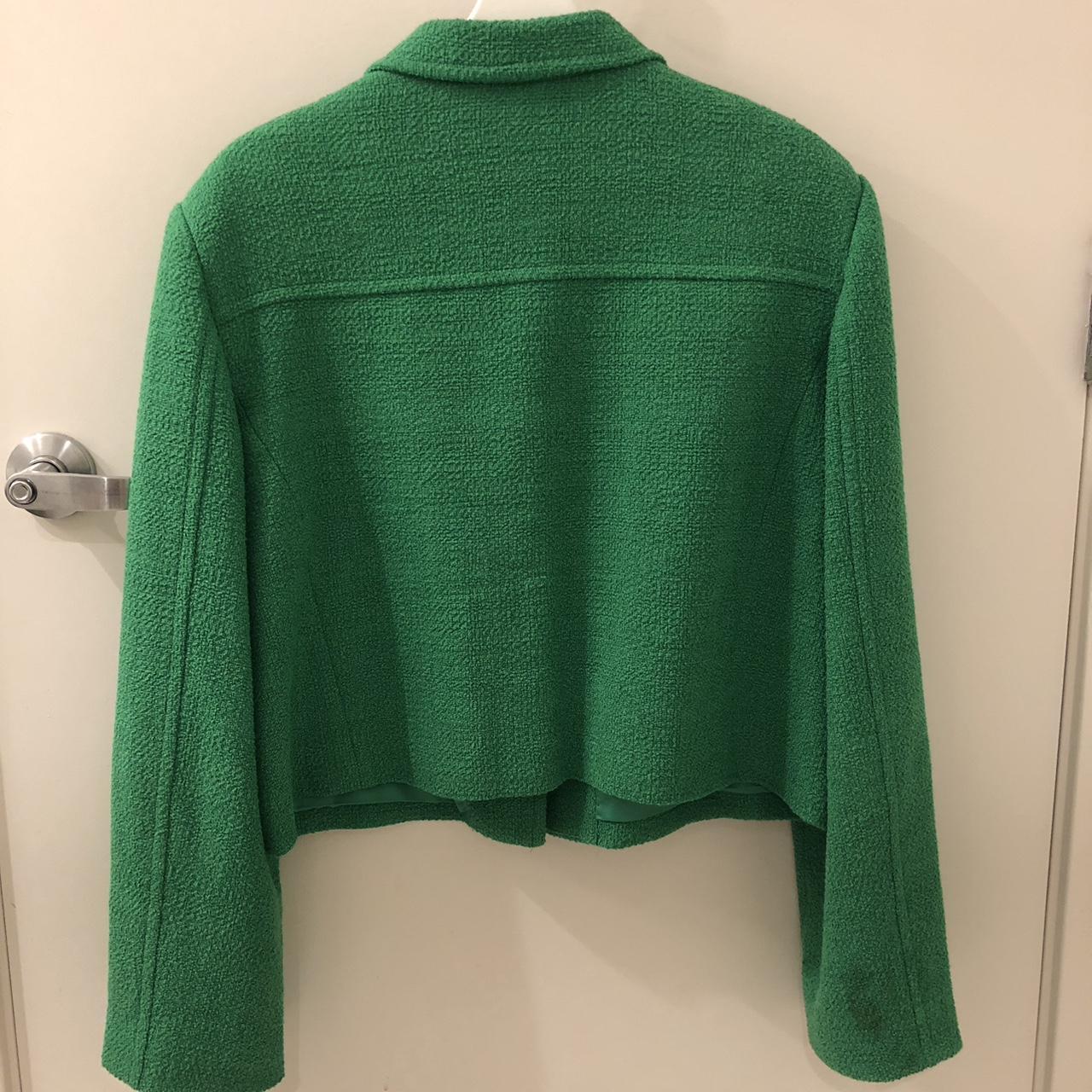 Aritzia Women's Green and Gold Jacket Depop
