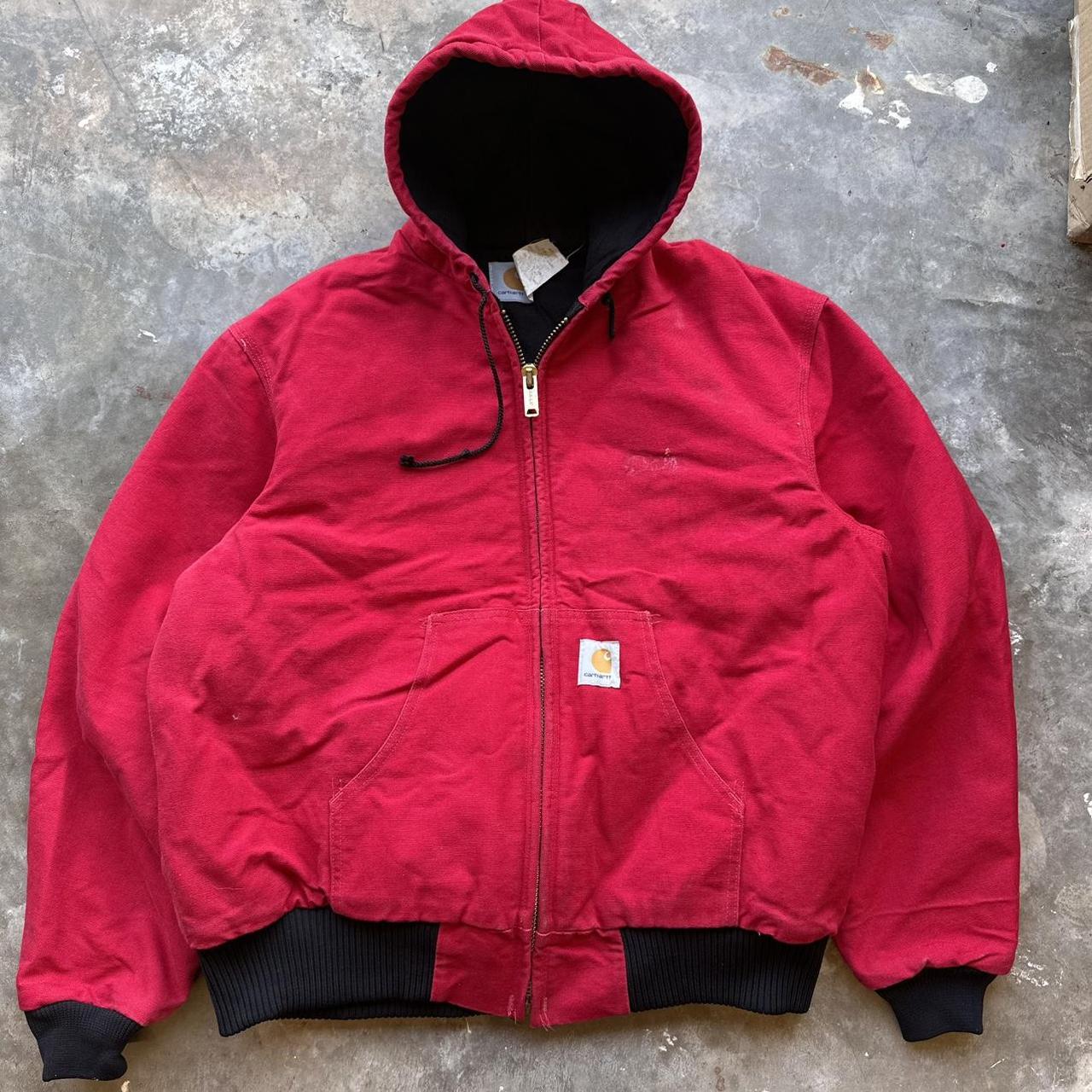 Vintage Carhartt Crimson J68 CRI Insane robust red | Depop
