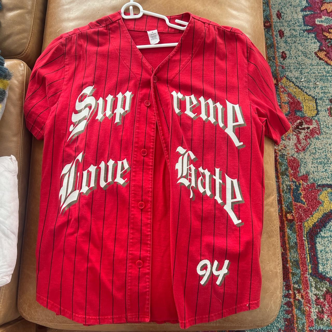 Supreme love hate Jersey. Worn literally once and... - Depop