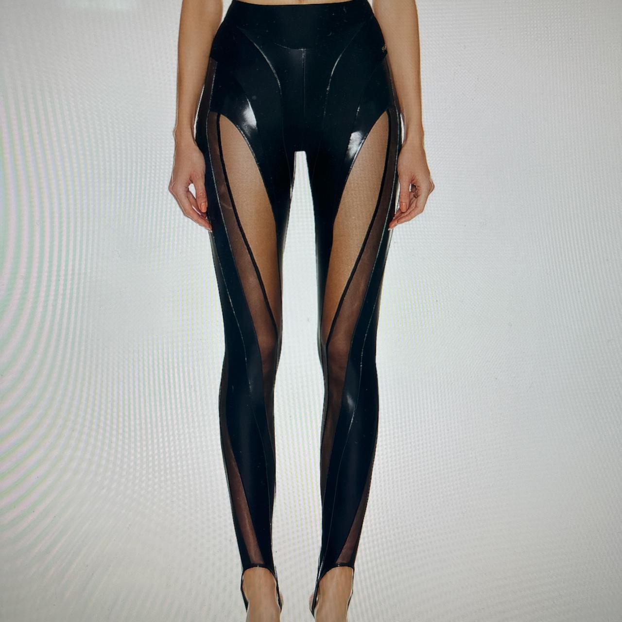 Mugler Black Leggings sz xs/sm currently $850 on | Depop
