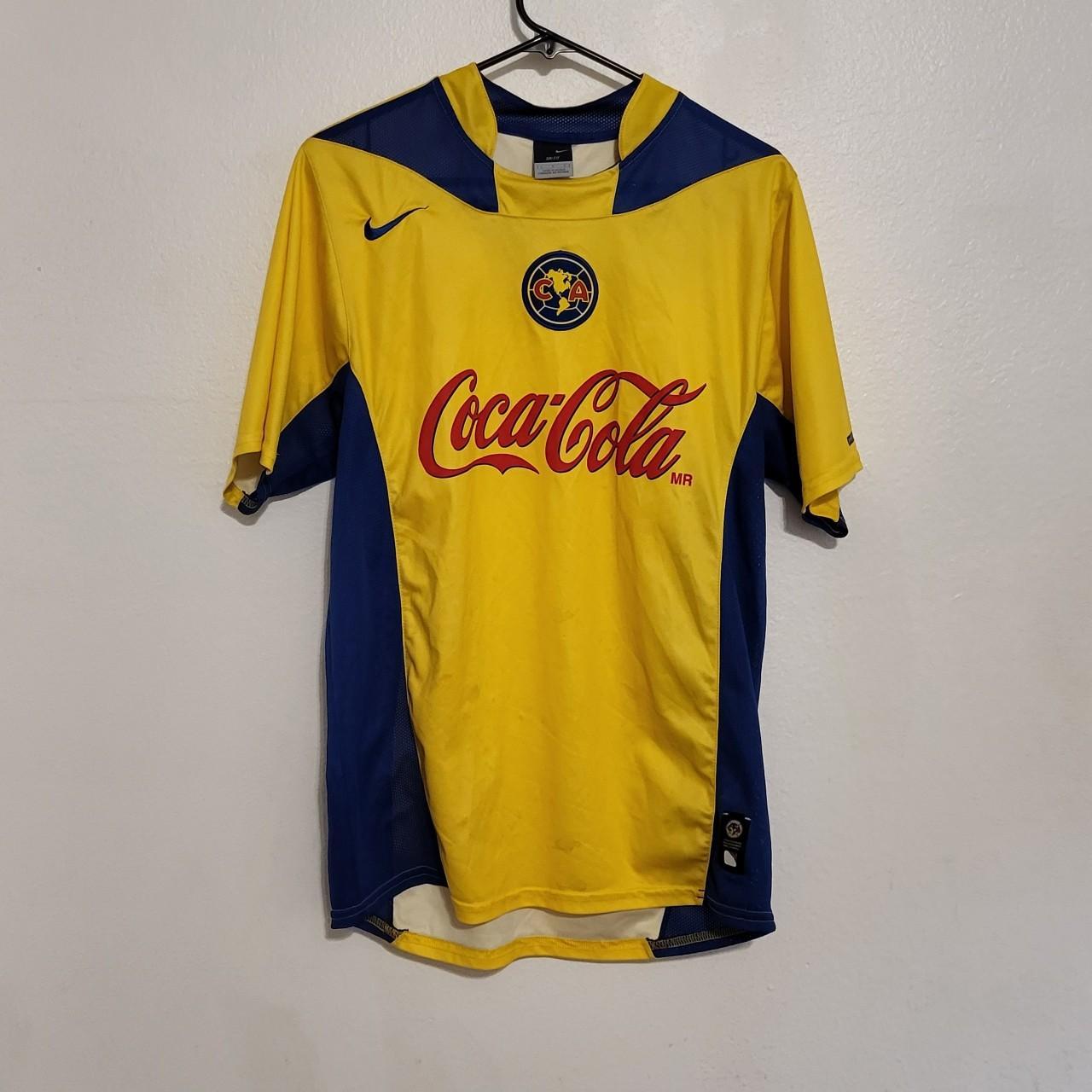 Nike Men's Yellow and Blue Shirt | Depop