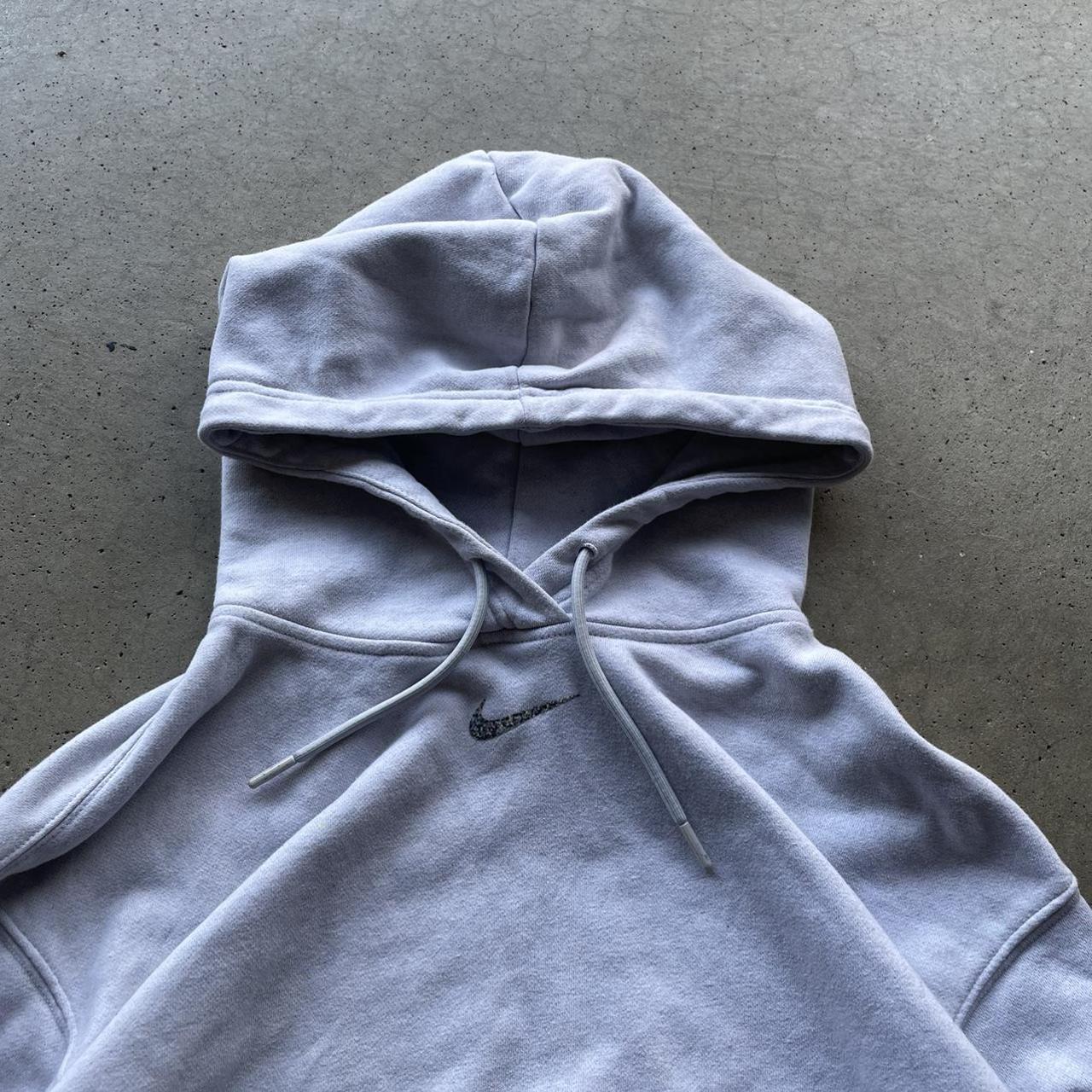 Vintage Nike center swoosh hoodie white/grey... - Depop
