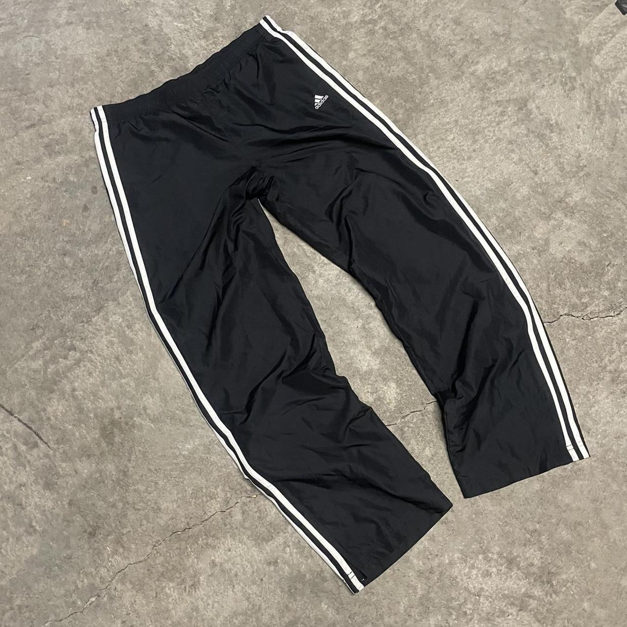 Vintage Adidas track pants parachute black... - Depop