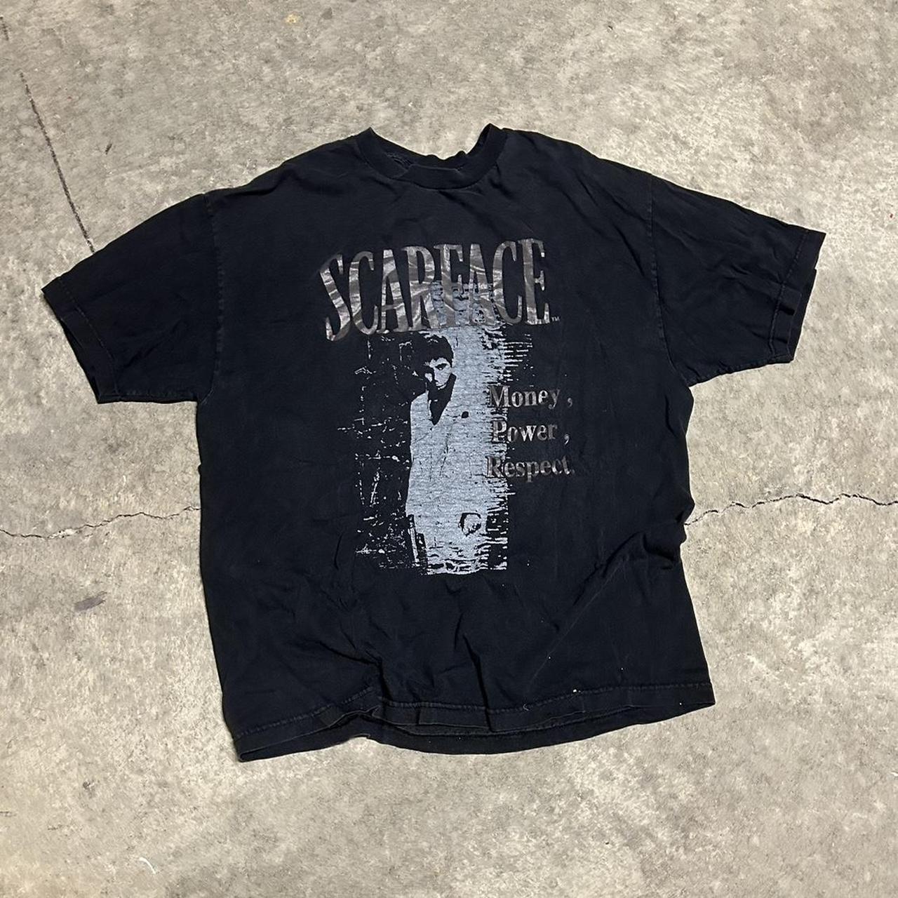 Vintage 90s Scarface promo shirt black Faded Boxy... - Depop