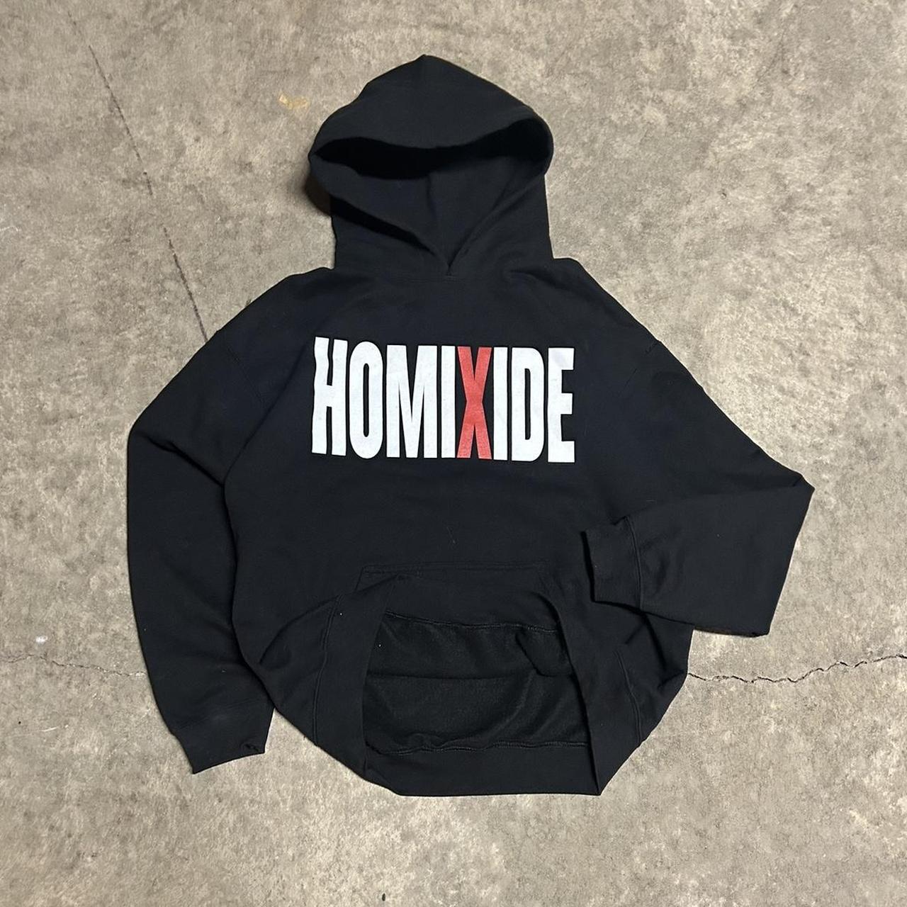 Homixide gang hoodie black tour hoodie Boxy Size... - Depop