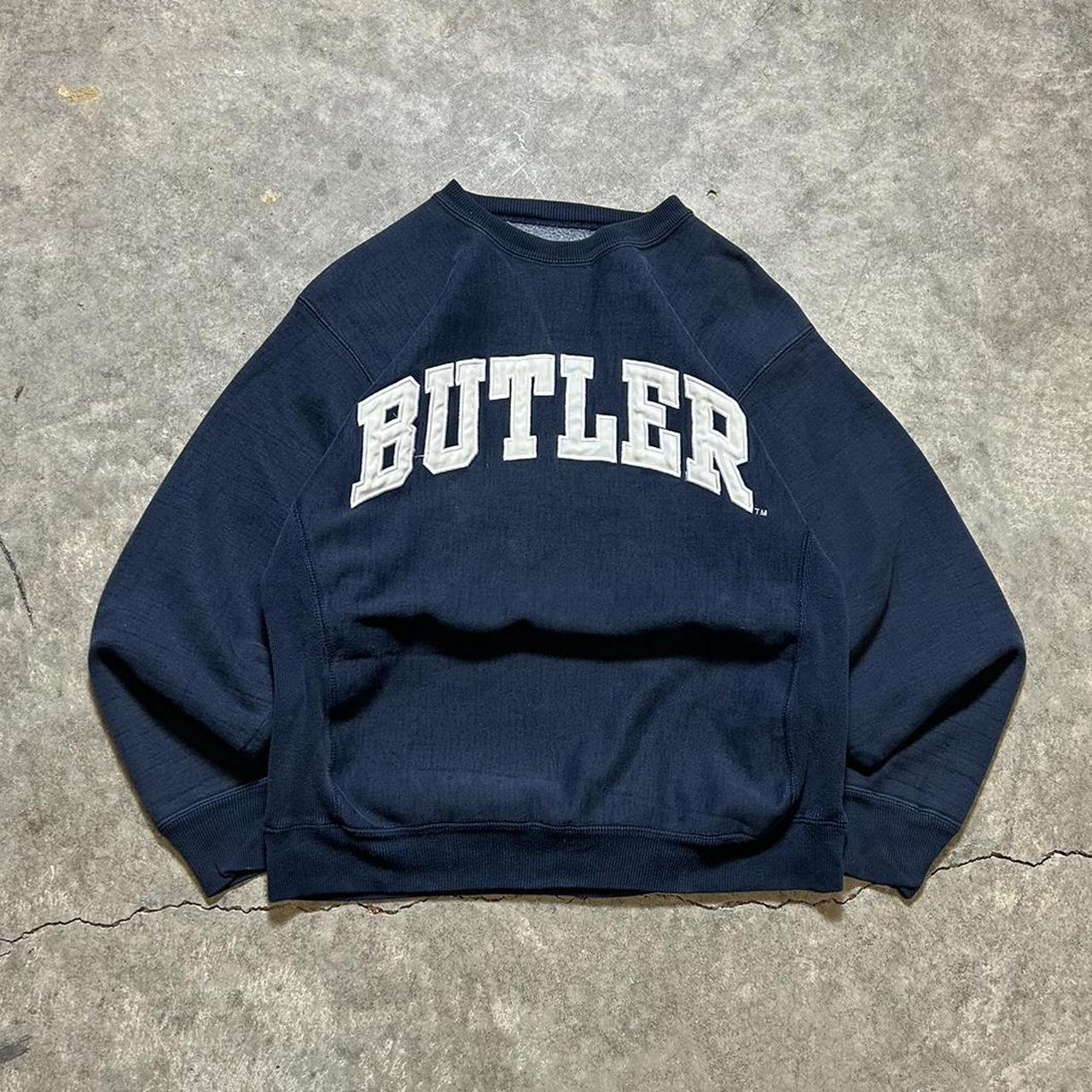 Vintage Butler sweatshirt navy Thick good quality... - Depop