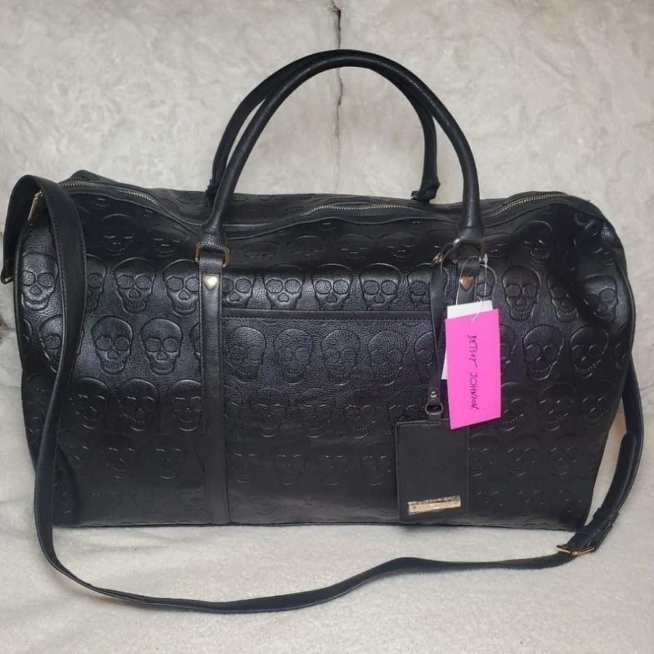 Betsey Johnson, Bags, Betsey Johnson Black Skull Duffleweekender Bag