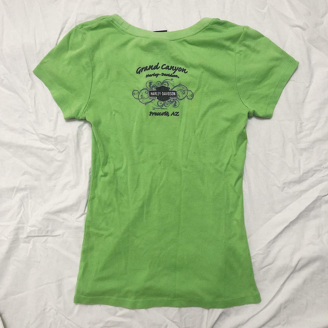 Harley Davidson Women's Green T-shirt | Depop