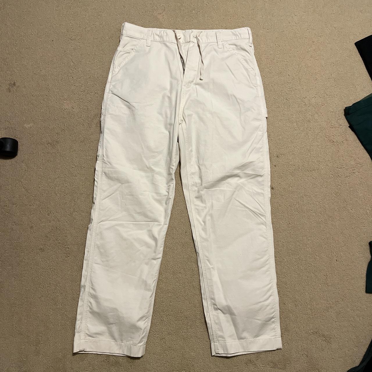 UNIQLO Men's White and Cream Trousers | Depop