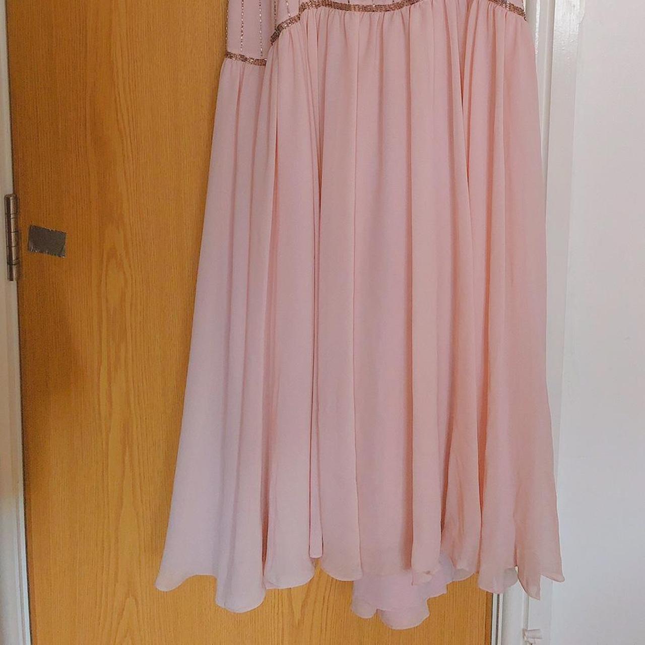 Vintage Beads pastel pink cute dress size 12-16... - Depop